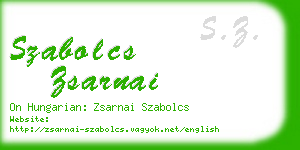 szabolcs zsarnai business card